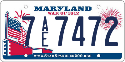 MD license plate 7AE7472