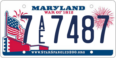 MD license plate 7AE7487