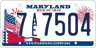 MD license plate 7AE7504