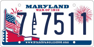 MD license plate 7AE7511