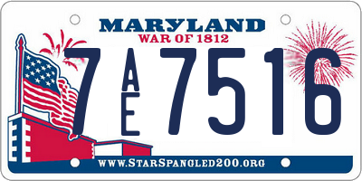 MD license plate 7AE7516