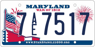 MD license plate 7AE7517