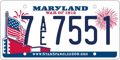 MD license plate 7AE7551