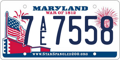 MD license plate 7AE7558