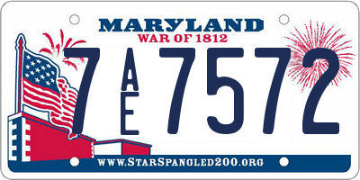 MD license plate 7AE7572