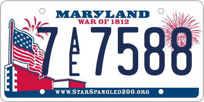 MD license plate 7AE7588