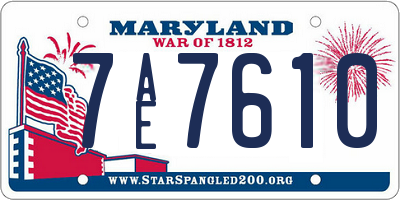 MD license plate 7AE7610