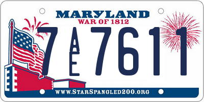 MD license plate 7AE7611