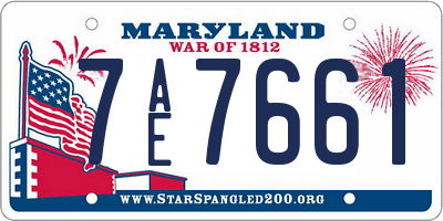 MD license plate 7AE7661