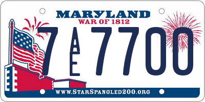 MD license plate 7AE7700