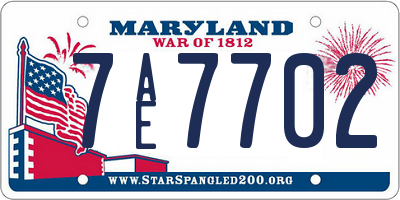 MD license plate 7AE7702