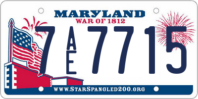 MD license plate 7AE7715