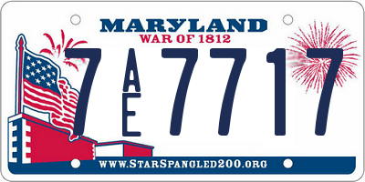 MD license plate 7AE7717