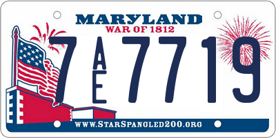 MD license plate 7AE7719