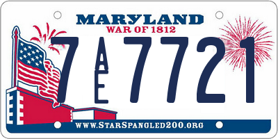 MD license plate 7AE7721