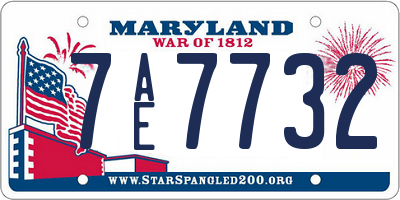 MD license plate 7AE7732