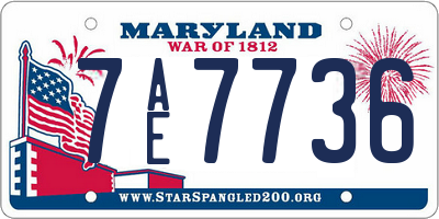 MD license plate 7AE7736