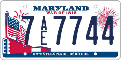 MD license plate 7AE7744