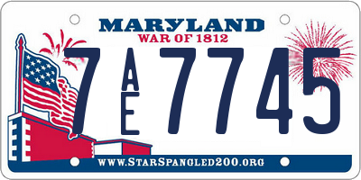 MD license plate 7AE7745