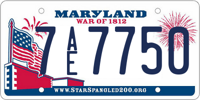 MD license plate 7AE7750