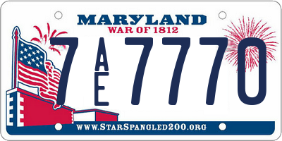 MD license plate 7AE7770