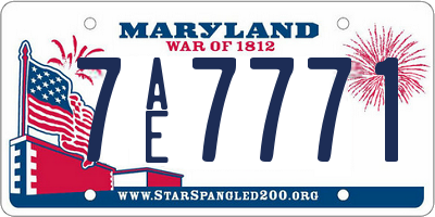 MD license plate 7AE7771