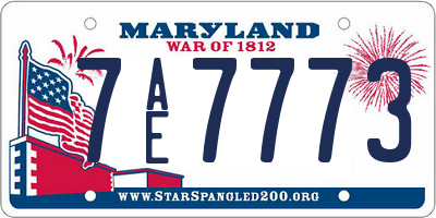 MD license plate 7AE7773