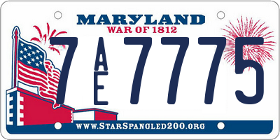 MD license plate 7AE7775