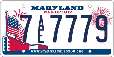 MD license plate 7AE7779
