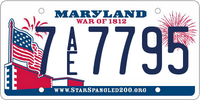 MD license plate 7AE7795