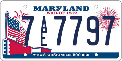 MD license plate 7AE7797