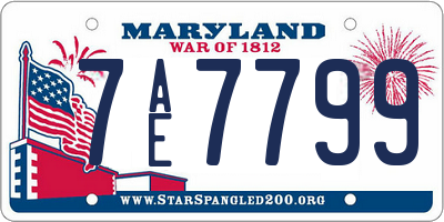 MD license plate 7AE7799