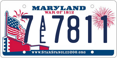 MD license plate 7AE7811
