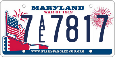 MD license plate 7AE7817