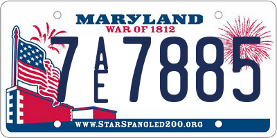 MD license plate 7AE7885