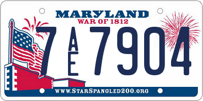 MD license plate 7AE7904