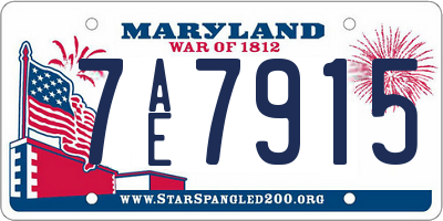 MD license plate 7AE7915