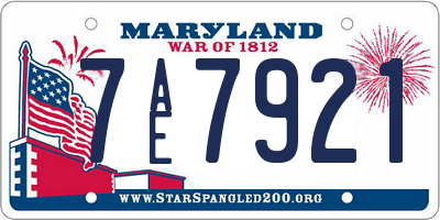 MD license plate 7AE7921