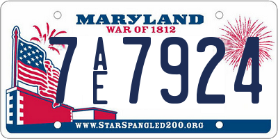 MD license plate 7AE7924
