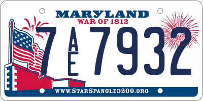 MD license plate 7AE7932