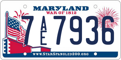MD license plate 7AE7936