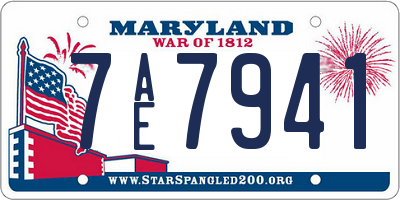 MD license plate 7AE7941