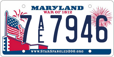 MD license plate 7AE7946