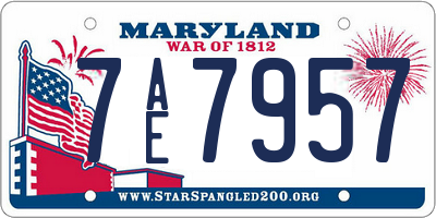 MD license plate 7AE7957