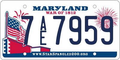 MD license plate 7AE7959
