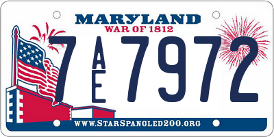 MD license plate 7AE7972