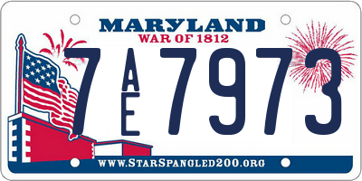 MD license plate 7AE7973