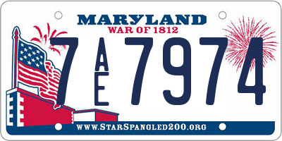 MD license plate 7AE7974