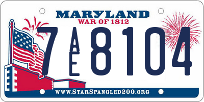MD license plate 7AE8104