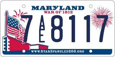 MD license plate 7AE8117